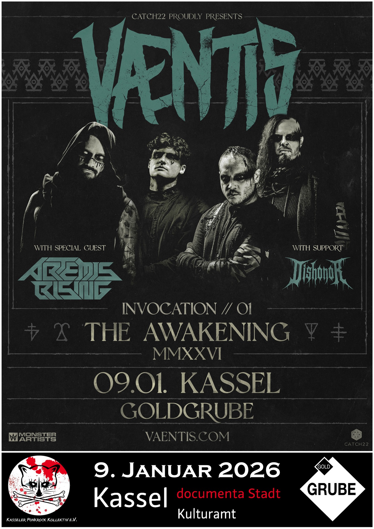 VAENTIS + ARTEMIS RISING + DISHONOR @ Goldgrube Kassel
